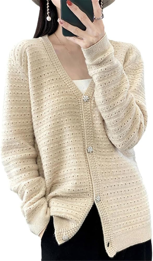 SoftGlow V-Neck Knit Cardigan