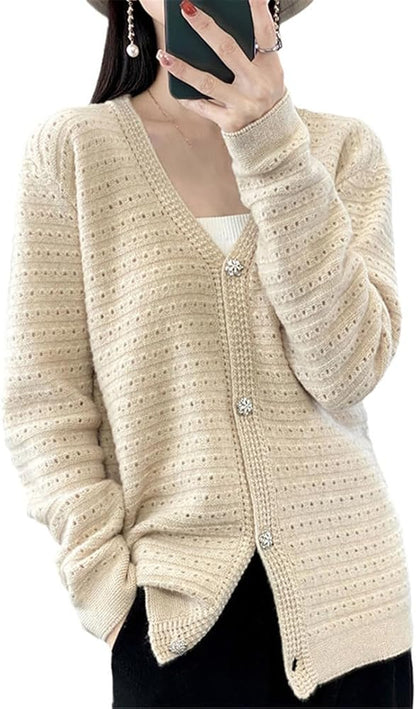 SoftGlow V-Neck Knit Cardigan